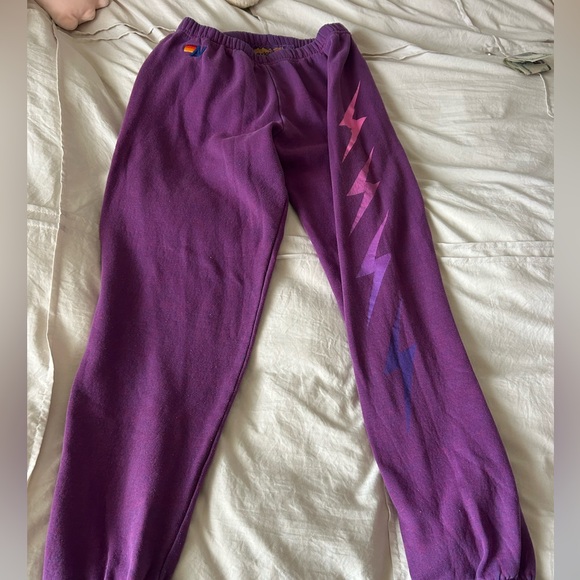 Aviator Nation Pants - Aviator Nation sweatpants!! Purple with lightning bolts.